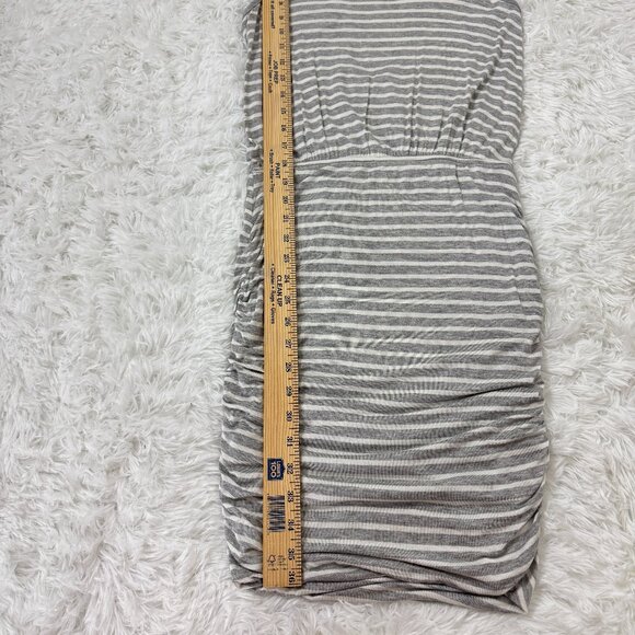 GIBSON Ruched Side Tank Dress Striped Gray Size XS EUC - Picture 7 of 9